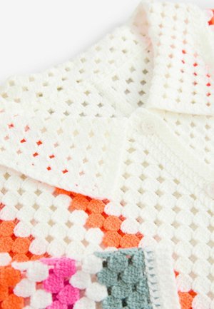 Next RELAXED SHORT SLEEVE COLLARED - Button-down blouse - white stripe
