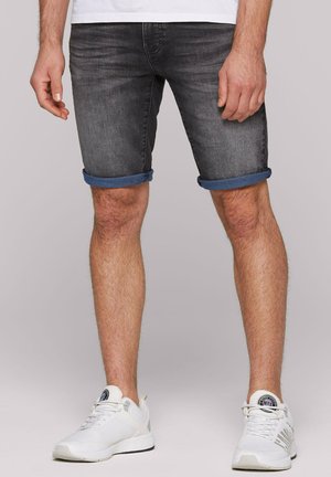 SLIM FIT - Denim shorts - black blue jogg