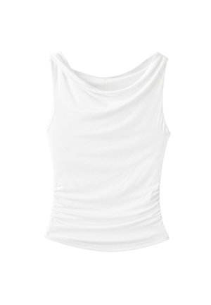 Stradivarius, ASYMMETRIC GATHERED T-SHIRT - T-shirts print - beige