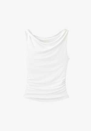 Stradivarius, ASYMMETRIC GATHERED T-SHIRT - T-Shirt print - beige
