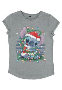 Disney DISNEY CLASSICS STITCH XMAS LIGHTS - Triko s potiskem - melange grey