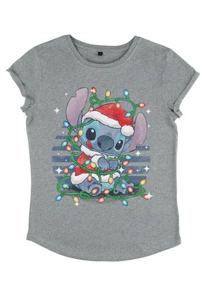 Disney DISNEY CLASSICS STITCH XMAS LIGHTS - T-shirt med print - melange grey
