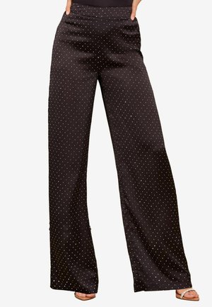 HOTFIX SPARKLE WIDE PETITE - Nadrágok - black
