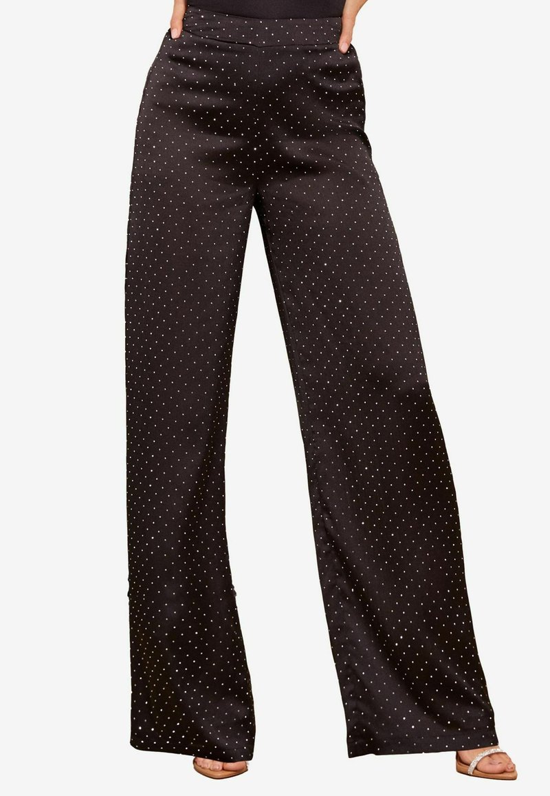 Friends Like These HOTFIX SPARKLE WIDE PETITE - Kalhoty - black