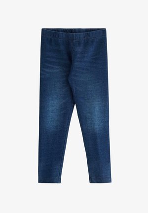 Leggings realizzati in denim blu scuro, con vita elastica e vestibilità slim. Senza motivi o dettagli hardware visibili.
