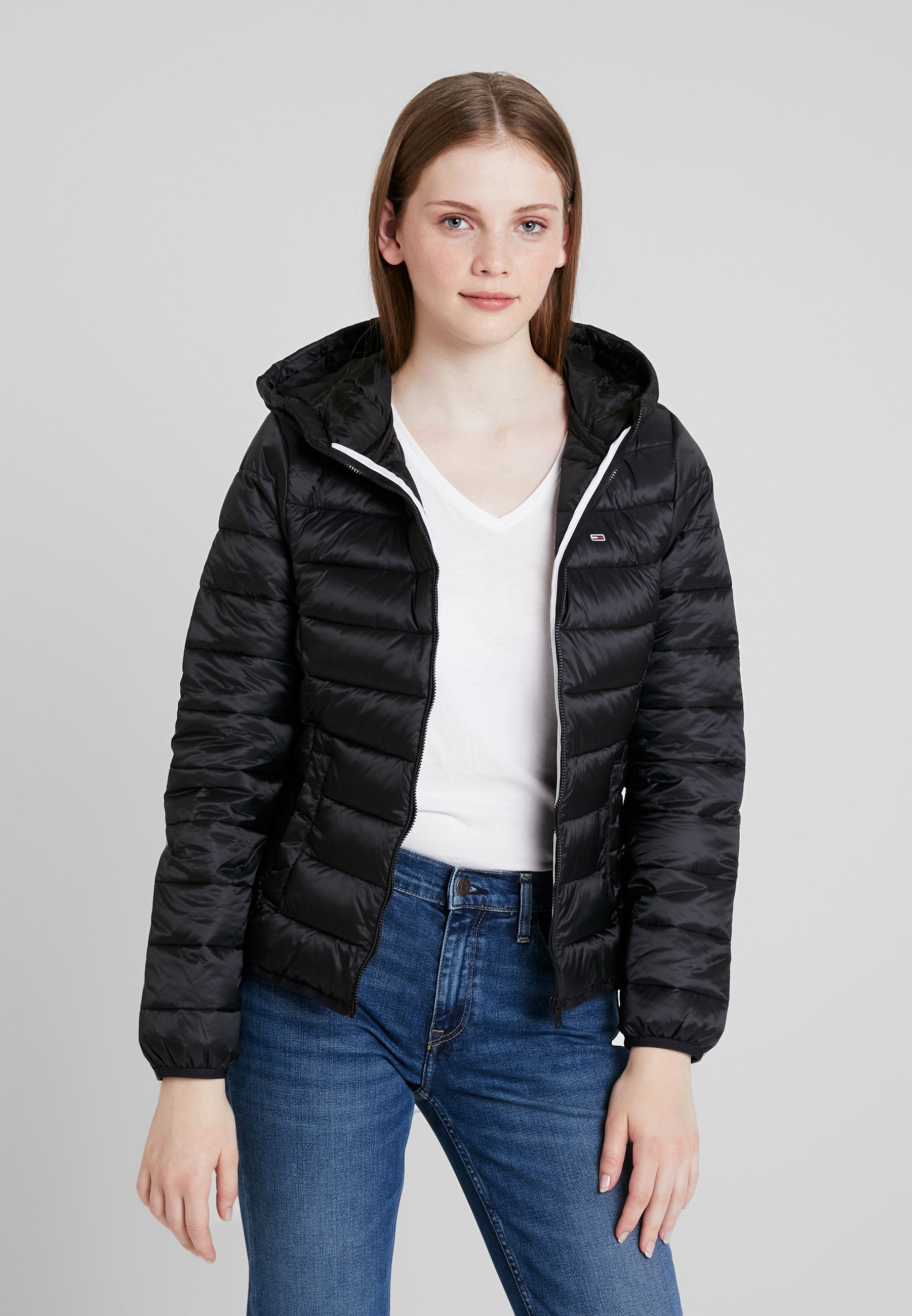 tommy jeans quilted zip through jacket