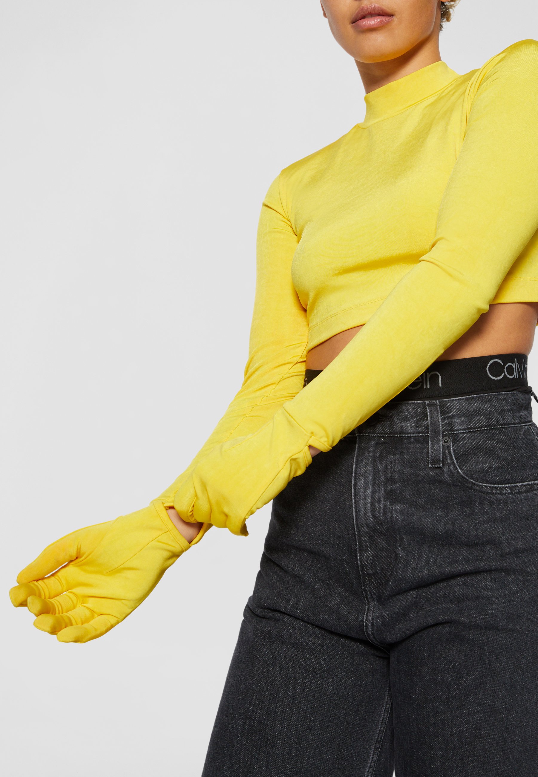 Calvin Klein Jeans LS FASHION MOCK NECK - Longsleeve - pollen/geel - Zalando .nl