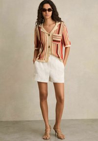 Reiss REGULAR FIT - CANDY STRIPED - Kardigán - coral