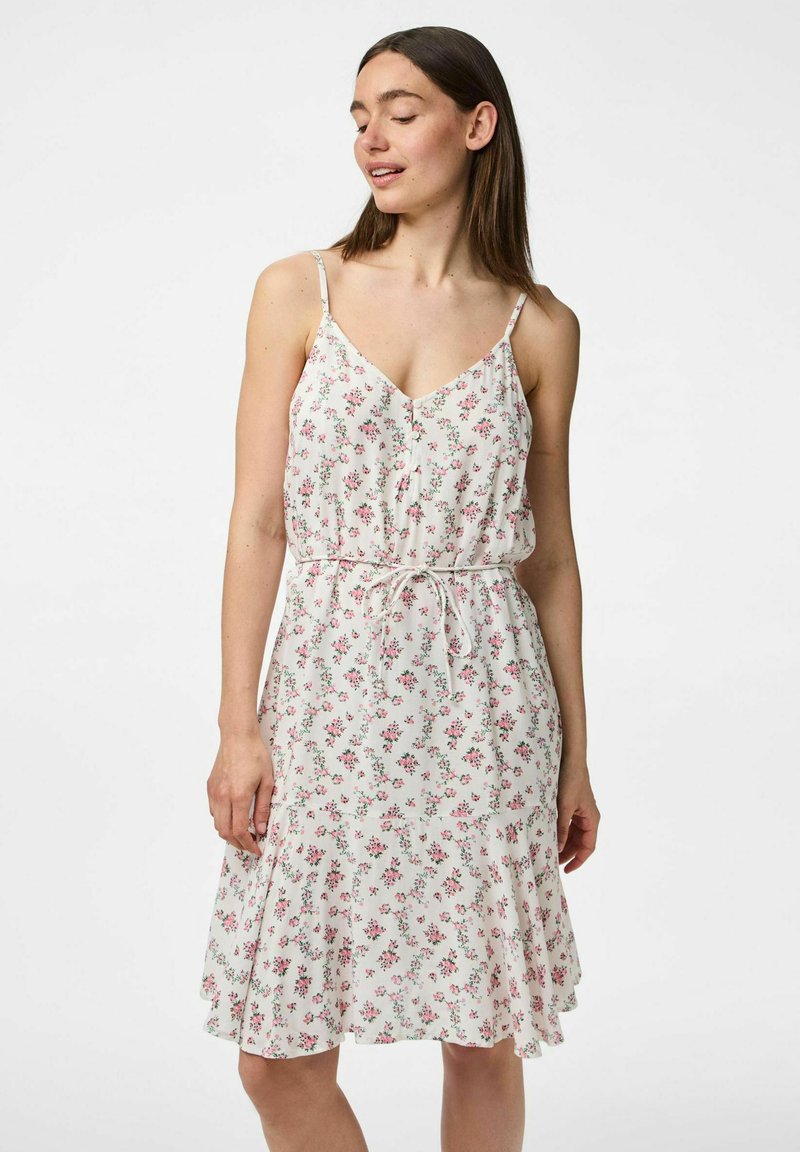 Pieces PCNYA SLIP BUTTON - Vestido camisero - cloud dancer