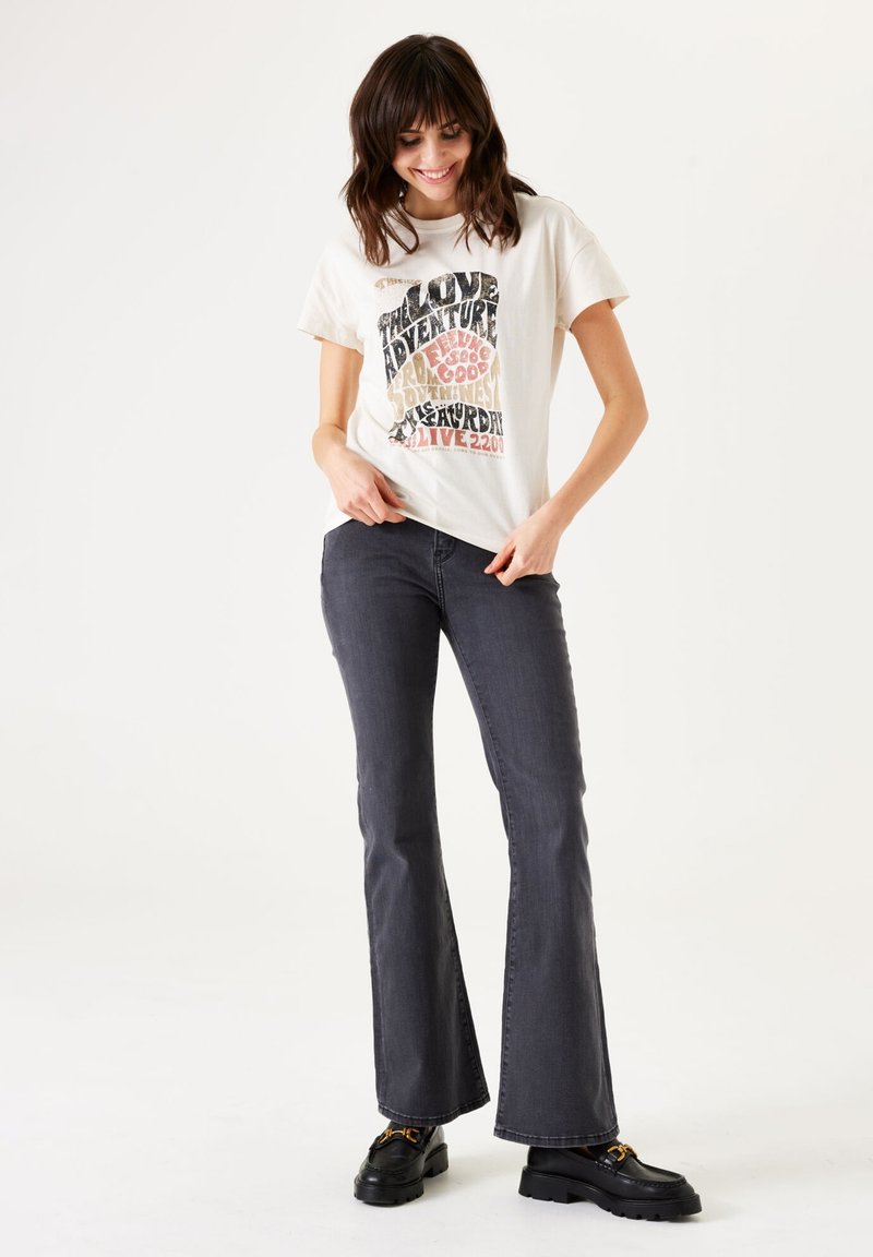 Garcia Maglietta a Maniche Corte T-Shirt, Beige, S Donna