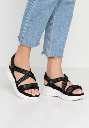 Tamaris WOMS SANDALS - Wedge sandals - black