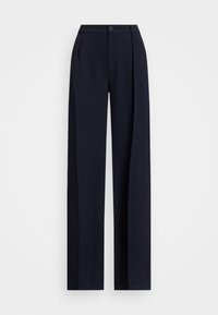 Double Faced Georgette Wide Leg Trouser - Trousers - navy