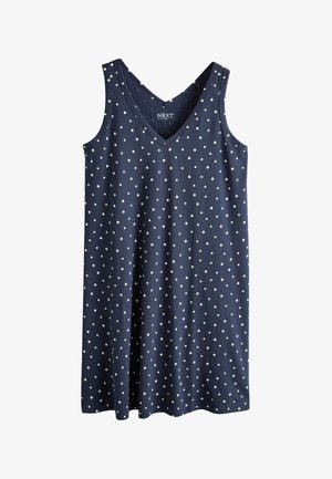 Next, REGULAR FIT - SLEEVELESS V-NECK - Day dress - navy white polka dot