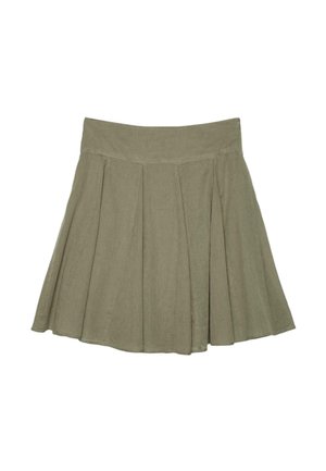 Stradivarius, MIDI SKIRT WITH BOX PLEATS - Jupe trapèze - khaki