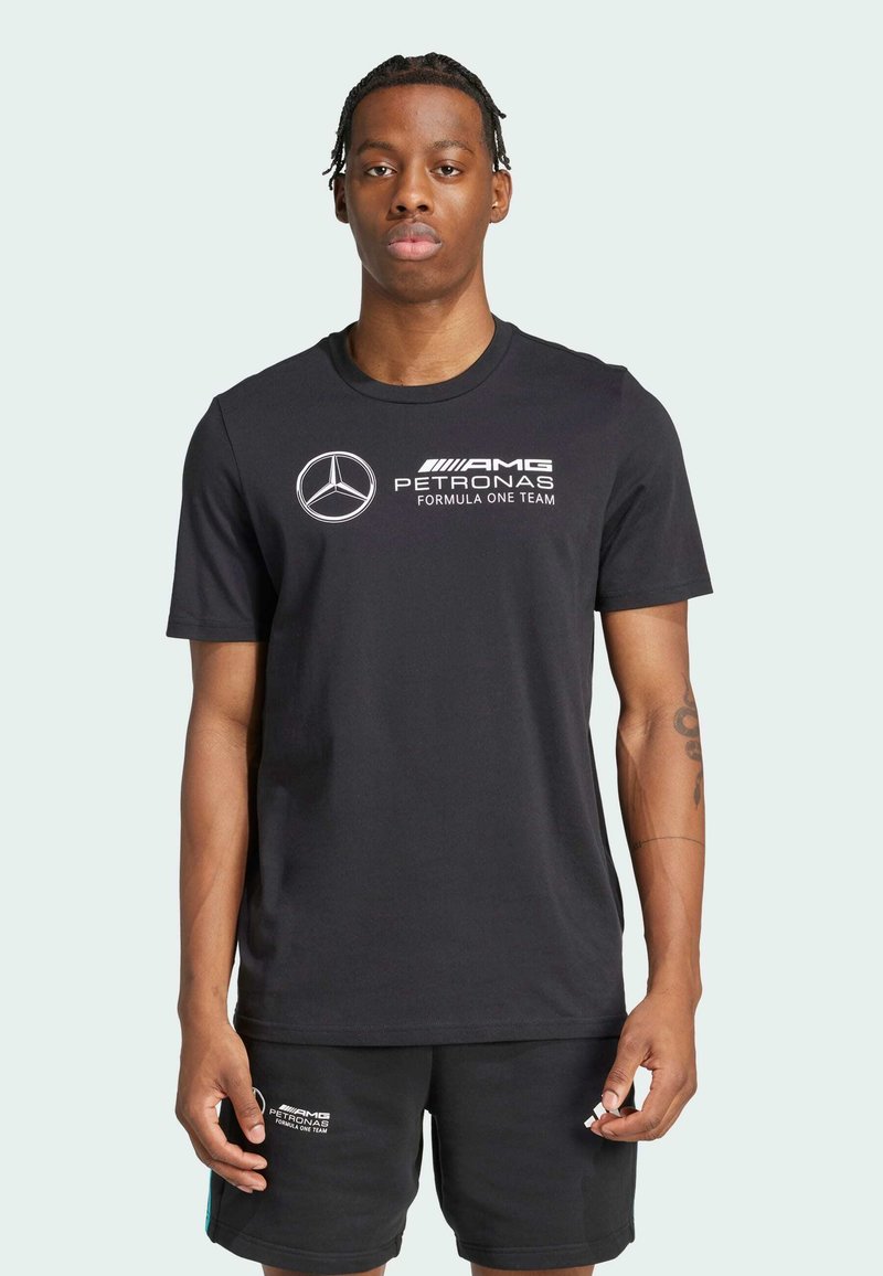 adidas Originals - MERCEDES - AMG PETRONAS FORMULA ONE TEAM DNA GRAPHIC MEN - Print T-shirt - black   white, Enlarge