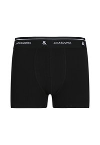 Boxers noirs en coton doux avec une coupe ajustée, dotés d'une ceinture logo blanche et de détails de couture contrastants.