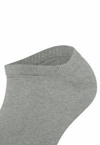 Grau ankle Socke aus glattem Strickstoff, mit einem gerippten Bund, abgerundetem Fersenbereich und nahtlosem Zehenbereich für zusätzlichen Komfort.