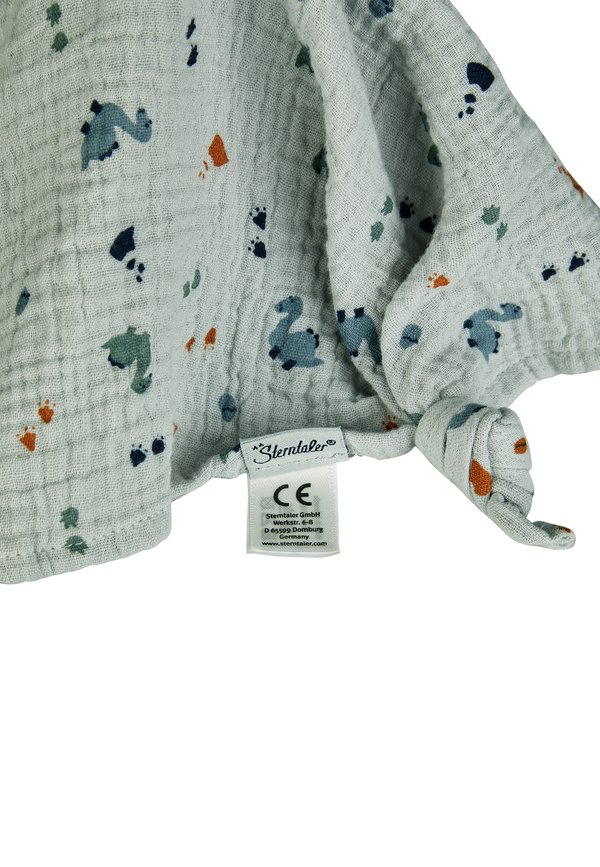 L DINO REXI – Kuscheltuch – graues blau