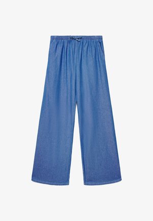 Terranova, PANTALONI WIDE LEG CON VITA ELASTICIZZATA - Wide Leg - blu denim medio