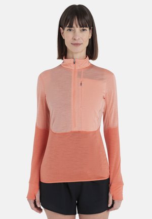 icebreaker MERINO 200 MID WEIGHT  REAL FLEECE DESCENDER  HALF ZIP - Long sleeved top - LIGHT PINK