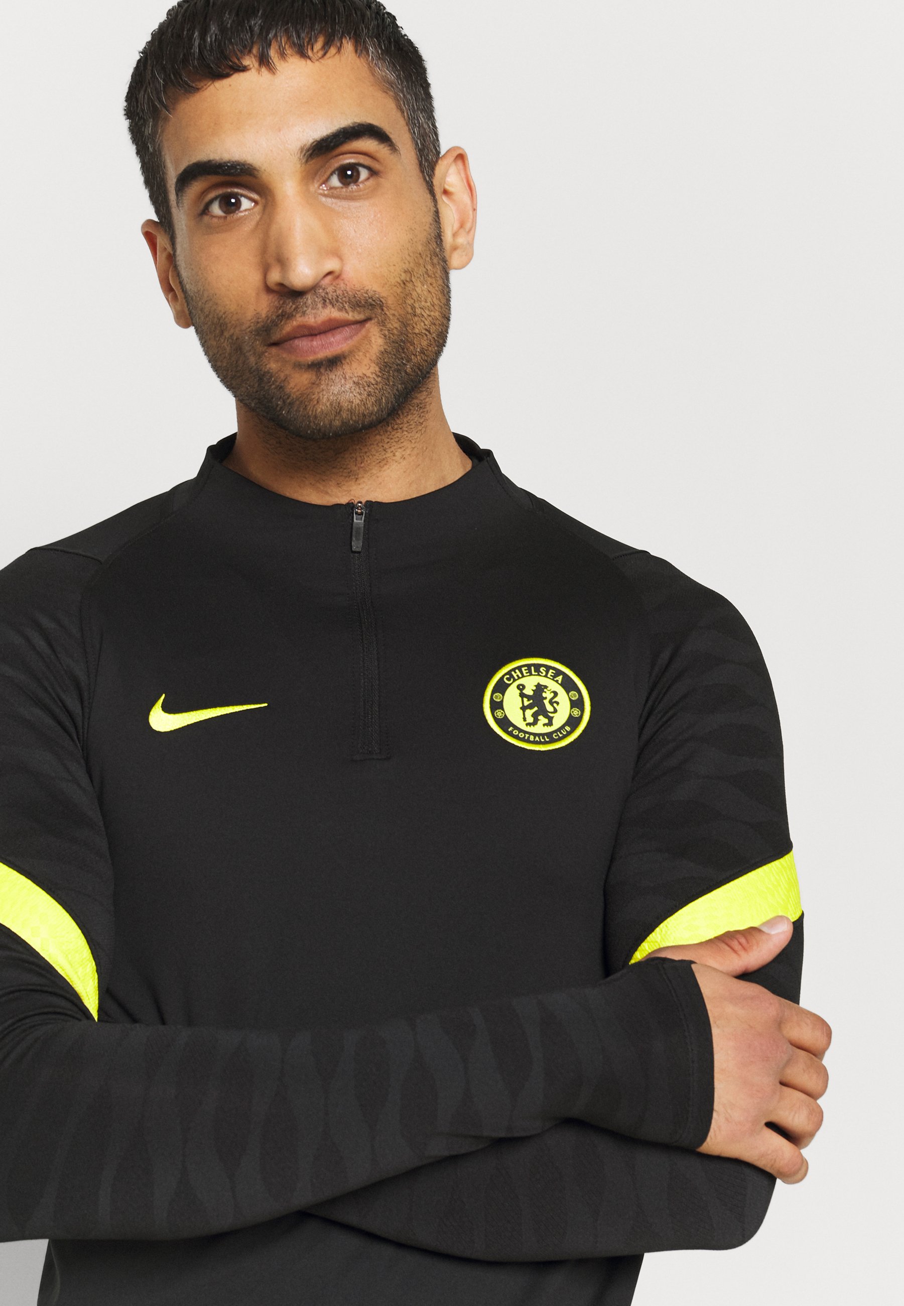 Nike Performance CHELSEA LONDON - Maglietta a manica lunga - black/opti  yellow/opti yellow/nero - Zalando