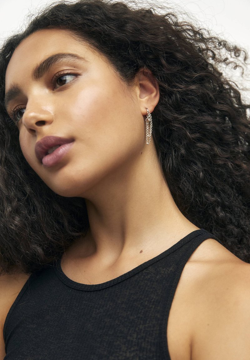 PULL&BEAR PACK OF 6 HOOP Earrings silver coloured/silvercoloured