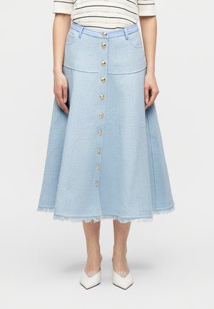 BIRDSEYE VEENA SKIRT - Φούστα σε γραμμή Α - bluebell mist/white