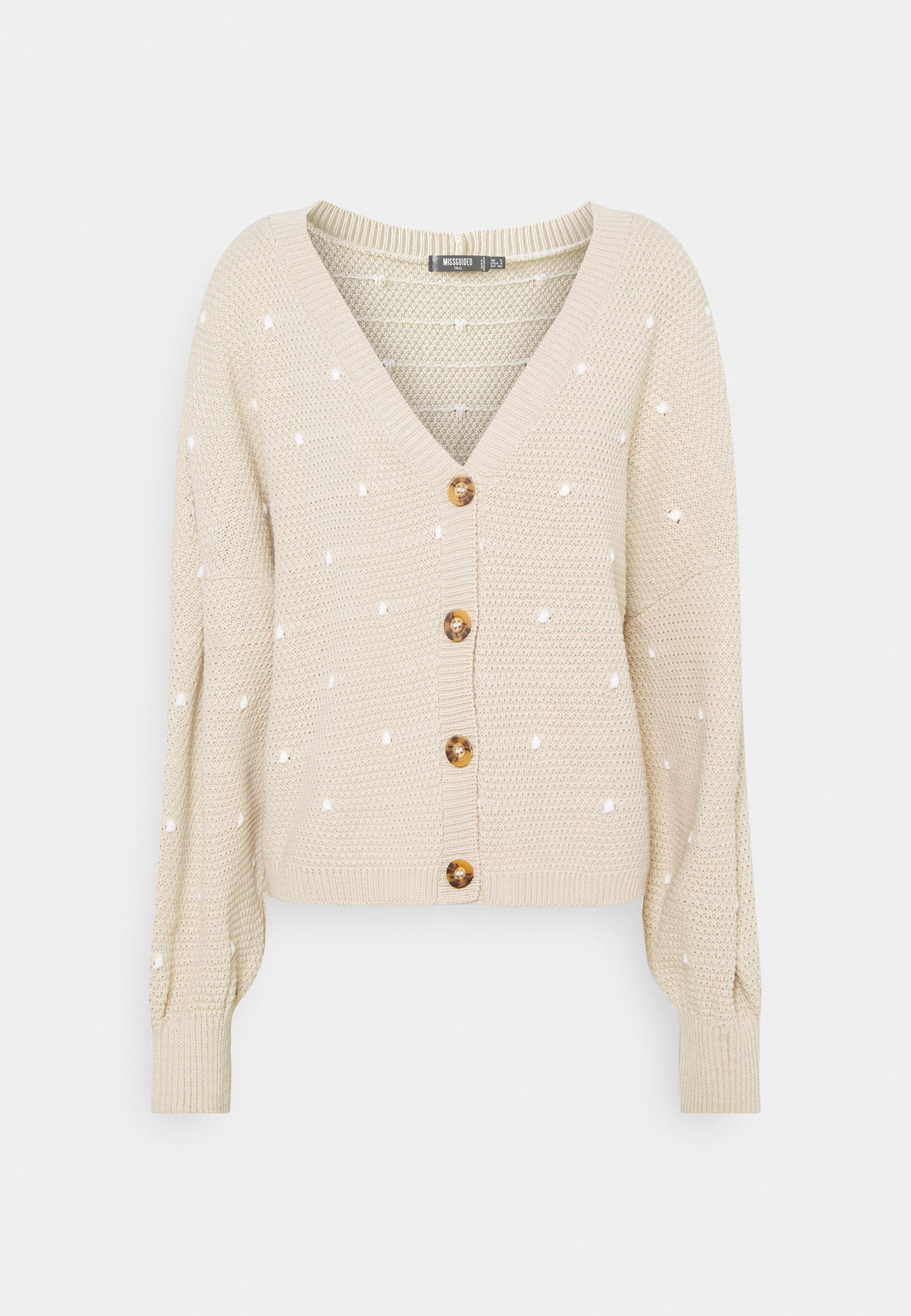 stone polka dot balloon sleeve cardigan