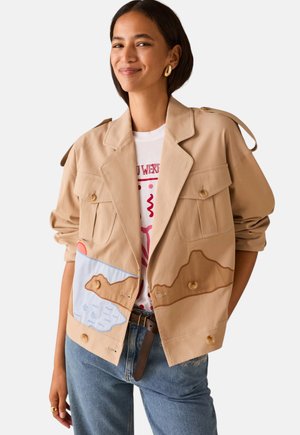 Pennyblack, GIACCA IN GABARDINE RICAMATA - Giacca leggera - cammello
