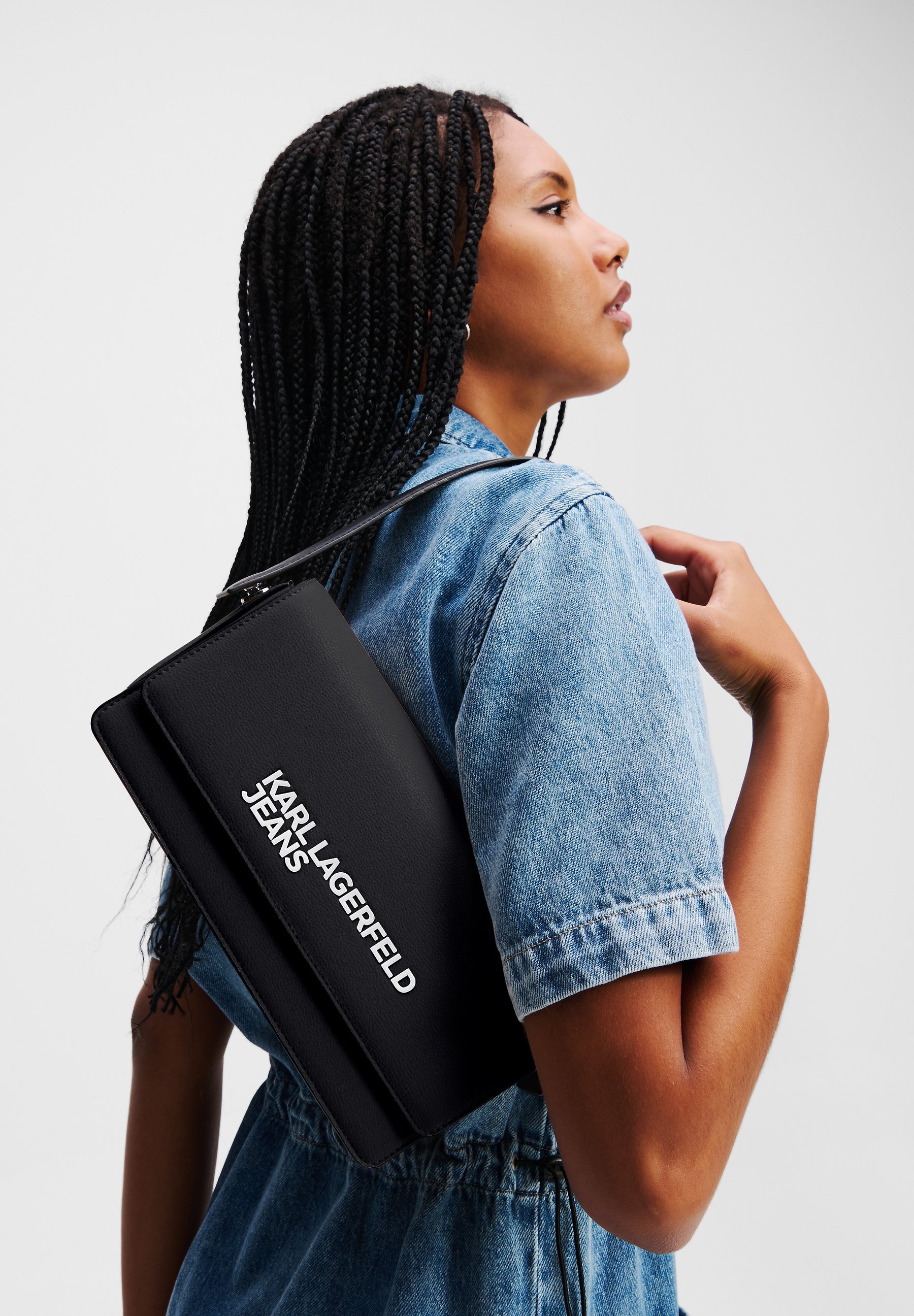 Karl Lagerfeld Jeans Borsa a Spalla Con Placca Logo