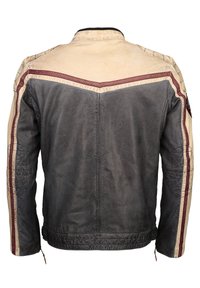 TOP GUN Lederjacke - navy/offwhite/bordeaux