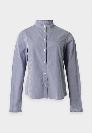 GANT, REG CLASSIC POPLIN FRILL BLOUSE - Риза с копчета - classic blue