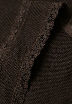 Superdry VINTAGE TRIM - Top - dark chocolate brown marl