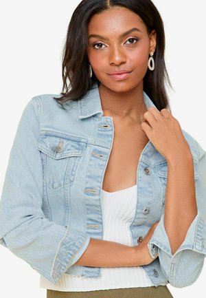 HEM CROP REGULAR FIT - Jeansjacka - light blue