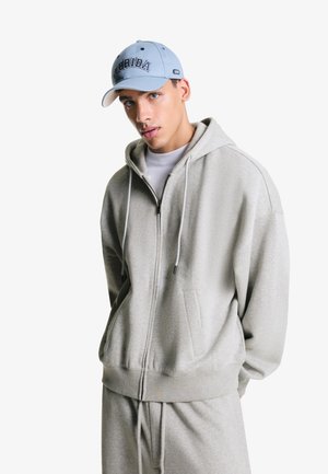 Bershka HOODIE - Zip-up sweatshirt - grey