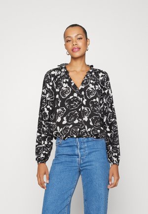 Vero Moda VMMARISOL V NECK - Μπλούζα - black