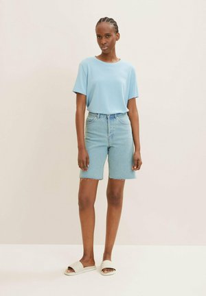 Denim shorts - light stone green cast denim