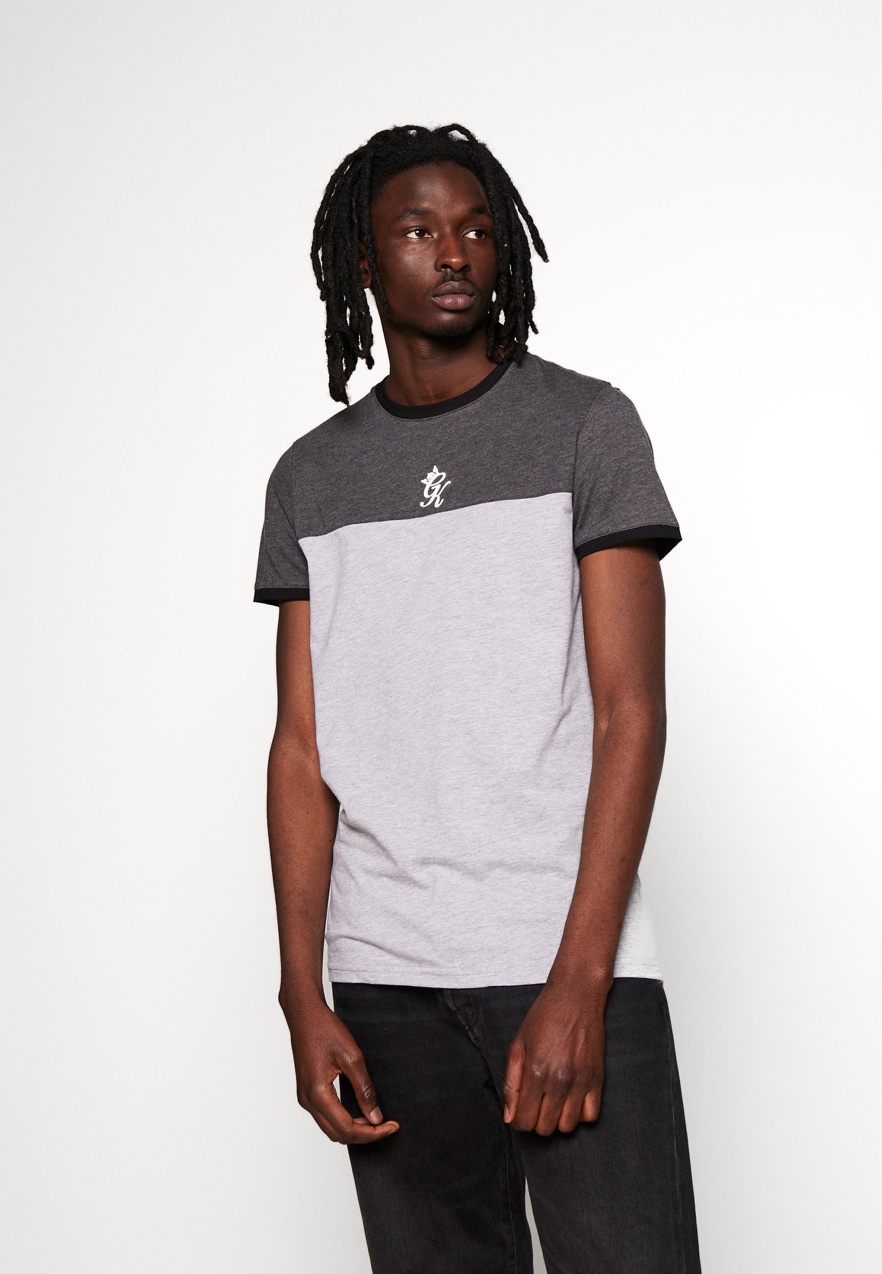 Gym King ORIGIN PANEL T shirts med print charcoal marl Gym King ORIGIN PANEL - T-shirts med print - charcoal marl/grey marl