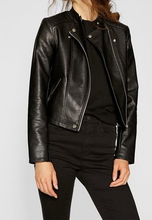 Imitatieleren jas - black