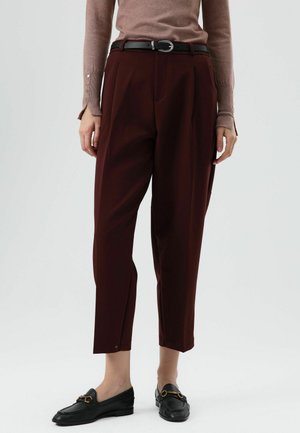 TAPERED - Pantalon classique - burgundy