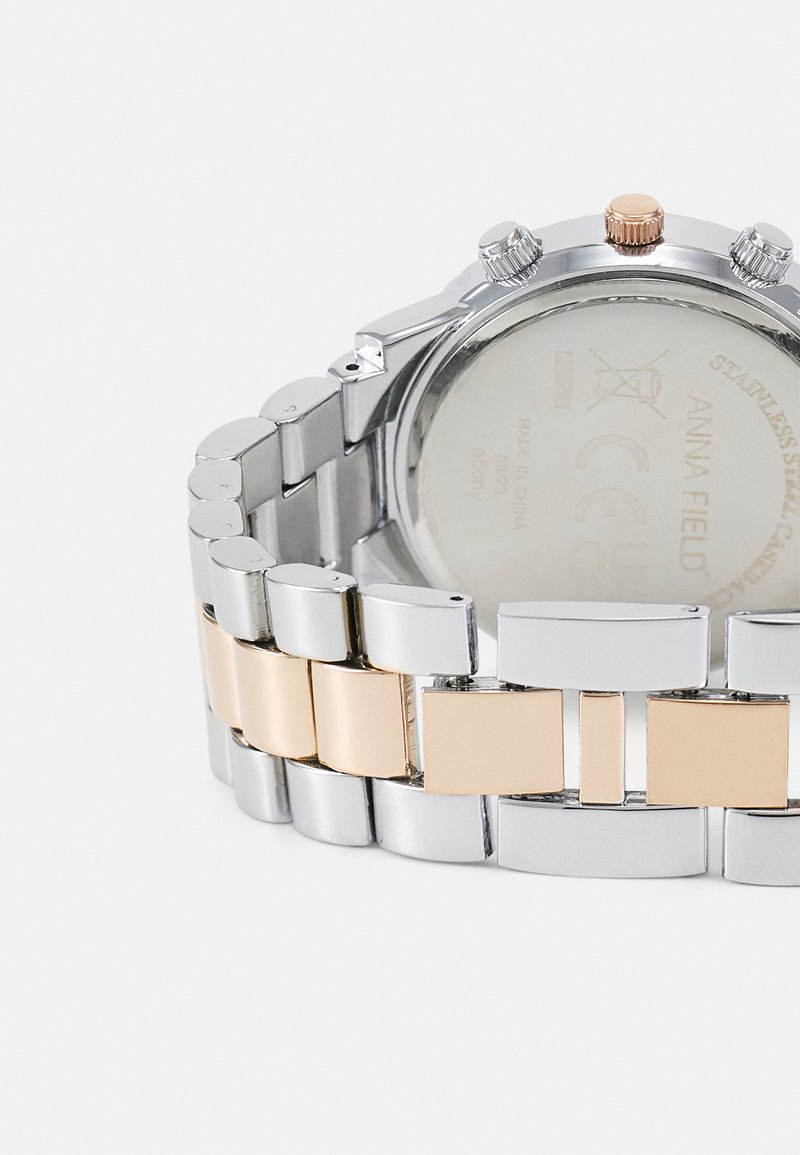 Excellanc Orologio Da Donna Al Quarzo - Quadrante Bianco Con Strass, Cinturino In Metallo (Argento/Oro)