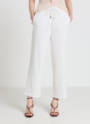 Calliope, PANTALONE LUNGO TINTA UNITA - Pantaloni - bianco ottico