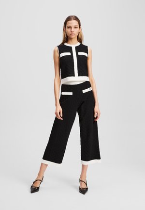 CONTRAST PANTS - Pantaloni - black