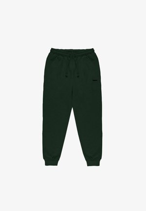 Zielone dresy z polaru z elastycznym pasem, regulowanym sznurkiem i ściągaczami u dołu. Posiadają małe czarne logo na lewej nodze.