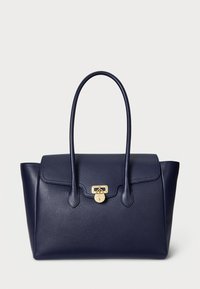 PEBBLED LEATHER LARGE TANNER SATCHEL - Kézitáska - refined navy