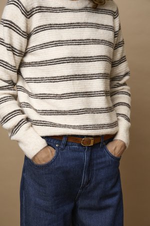 Fransa, FRKENDRA PU - Pullover - oatmeal stripe
