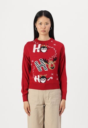 ONLXMAS BALLOON O NECK BOX - Jumper - chili pepper