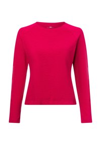 Langarm-T-Shirt in einem leuchtenden Pink, aus weichem Material gefertigt, mit Rundhalsausschnitt und taillierter Passform. Verfügt über Raglanärmel für mehr Bewegungsfreiheit.