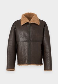LOU JACKET - Kožená bunda - brown