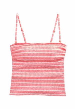 Next TUMMY CONTROL - Gornji dio bikinija - coral pink white stripe crinkle